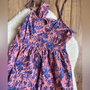 Floral back tie midi dress
